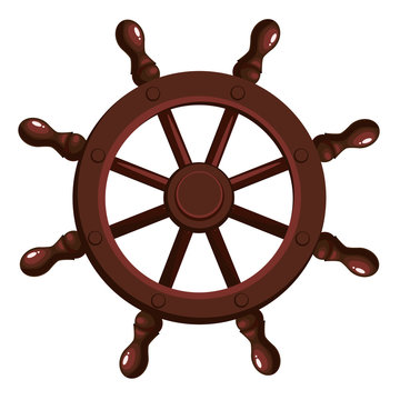 Cartoon ship's wheel