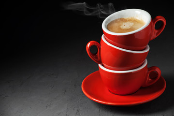Stack of three coffee cups