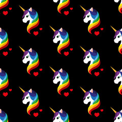 Unicorn. Seamless vector illustration.