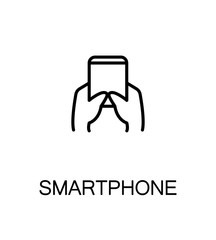 Hand with smarphone, tablet icon