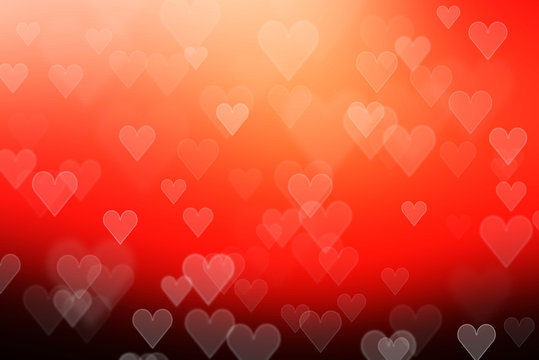 colorful blur abstract heart bokeh background