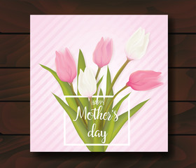 Greeting card with tulip flowers