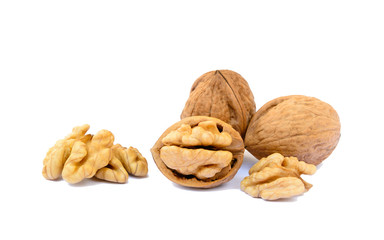 walnuts in shell isolated on white background