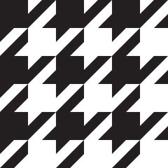 Houndstooth black and white classical seamless pattern, big elements.