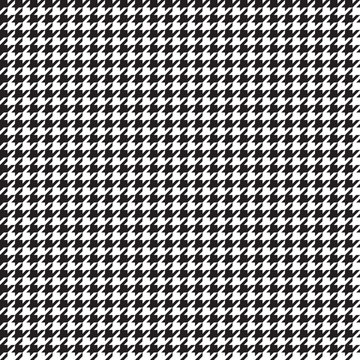 Houndstooth black and white classical seamless pattern, small elements.