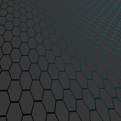 Black carbon seamless pattern with hexagons background