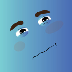 Abstract cartoon facial expression design, Vector illustration