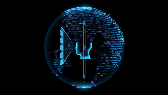 4K homme regardant un t&eacute;l&eacute;phone mobile. Rendu stylis&eacute; d&rsquo;un smartphone pour transmettre l'id&eacute;e du monde num&eacute;rique moderne, de la technologie et des t&eacute;l&eacute;communications. Boucle transparente.
