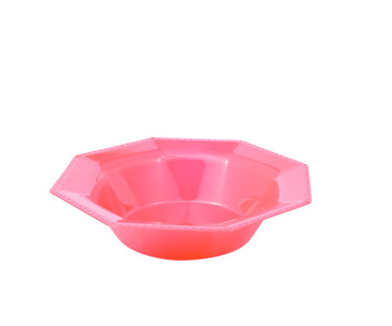 Red Plastic Bowls, Octagonal, Deep Dish For Food, Vegetables, Catering.