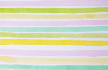 Colorful striped watercolor background. Close up