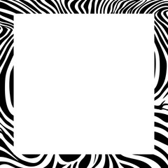 zebra print border, frame design. Animal skin texture. Vector illustration. Savannah Animal ornament.