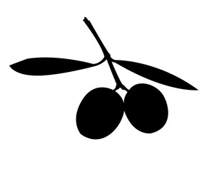 olive con ramo disegno nero vettoriale , pittogramma
