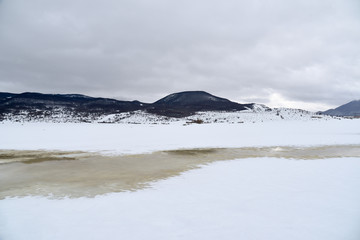 Country landscape in the snow