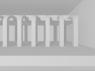 White Architecture Construction Modern Interior Background