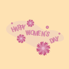 8 March International Women Day Greeting Card Flat Vector Illustration