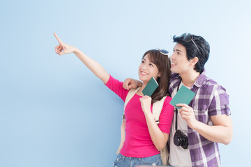 young couple go to travel