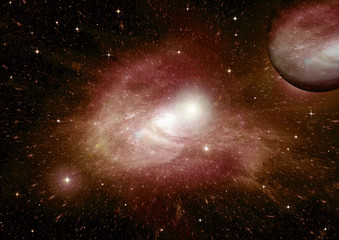 Obraz premium Stars, dust and gas nebula in a far galaxy