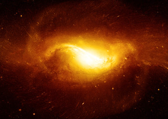 Stars, dust and gas nebula in a far galaxy