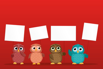 Lovely multicolored owlet keep empty pages and blank 