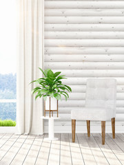 Modern bright interior . 3D rendering