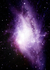 Stars, dust and gas nebula in a far galaxy