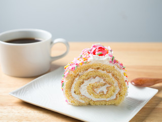 Strawberry roll cake