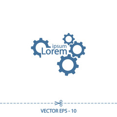 gears icon, vector illustration. Flat design style 