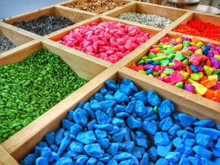Many rock color in box