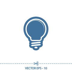 Light bulb  icon, vector illustration. Flat design style