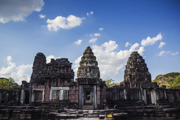 Naklejka premium Phimai Historical Park, Part of ancient palace in thailand.