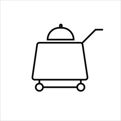 catering trolley icon on white background