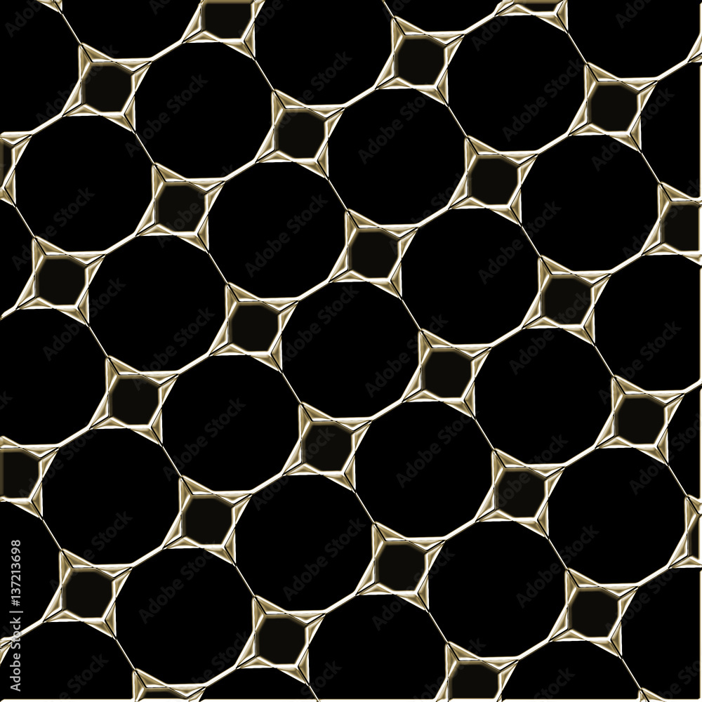 Poster gold polygon pattern wire mesh abstract on a black background