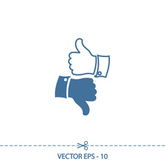 thumb up icons, vector illustration. Flat design style  