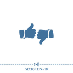 thumb up icons, vector illustration. Flat design style  