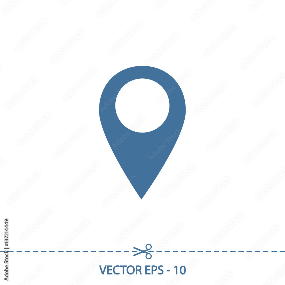 Poster map pointer flat icon, vector illustration. flat design style