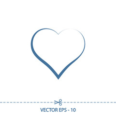 Heart Icon, vector illustration. Flat design style