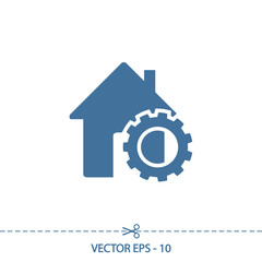 setting parameters, house icon, vector illustration. Flat design style