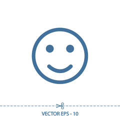 Smile Icon, vector illustration. Flat design style