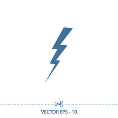 lightning icon, vector illustration. Flat design style