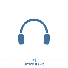 headphones  icon, vector illustration. Flat design style