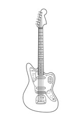 Fototapeta premium Beautiful rock electric guitar in a loop on a white background