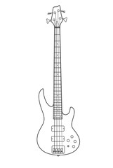 Obraz na płótnie Canvas Beautiful rock electric guitar in a loop on a white background