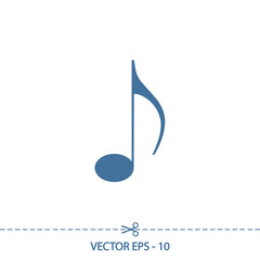 Music icon, vector illustration. Flat design style