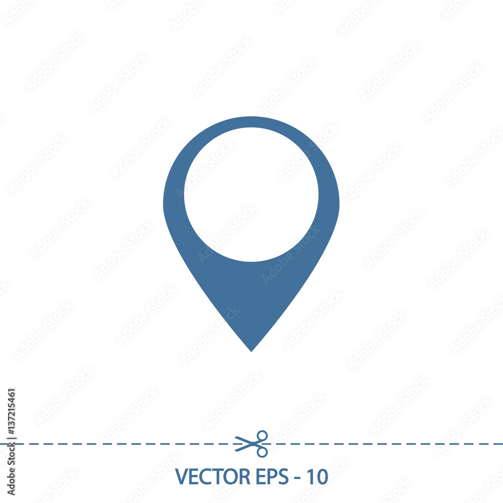 Poster map pointer flat icon, vector illustration. flat design style