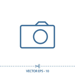 Camera icon; vector illustration. Flat design style