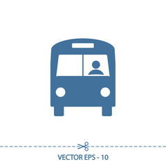 Bus icon, vector illustration. Flat design style