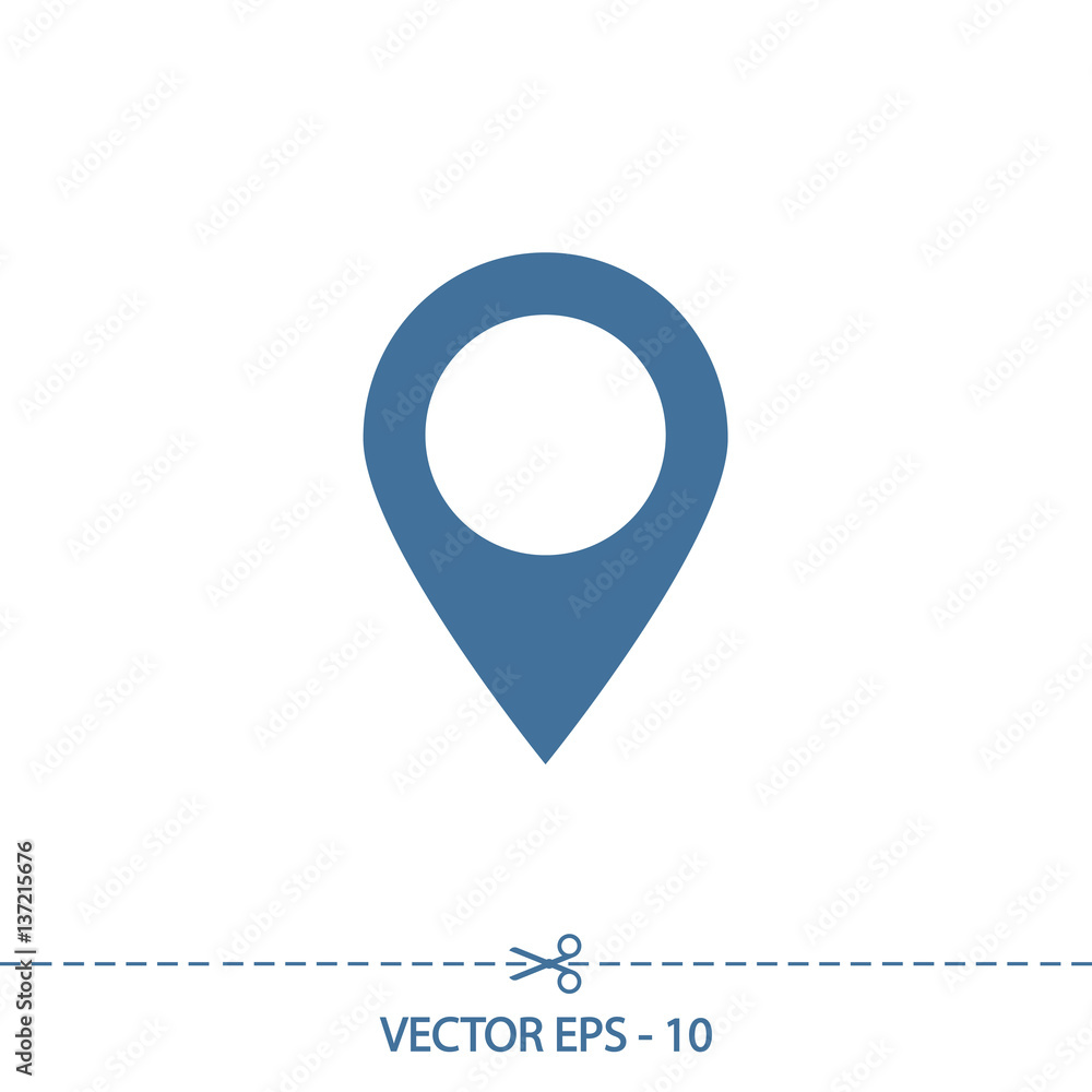 Poster map pointer flat icon, vector illustration. flat design style