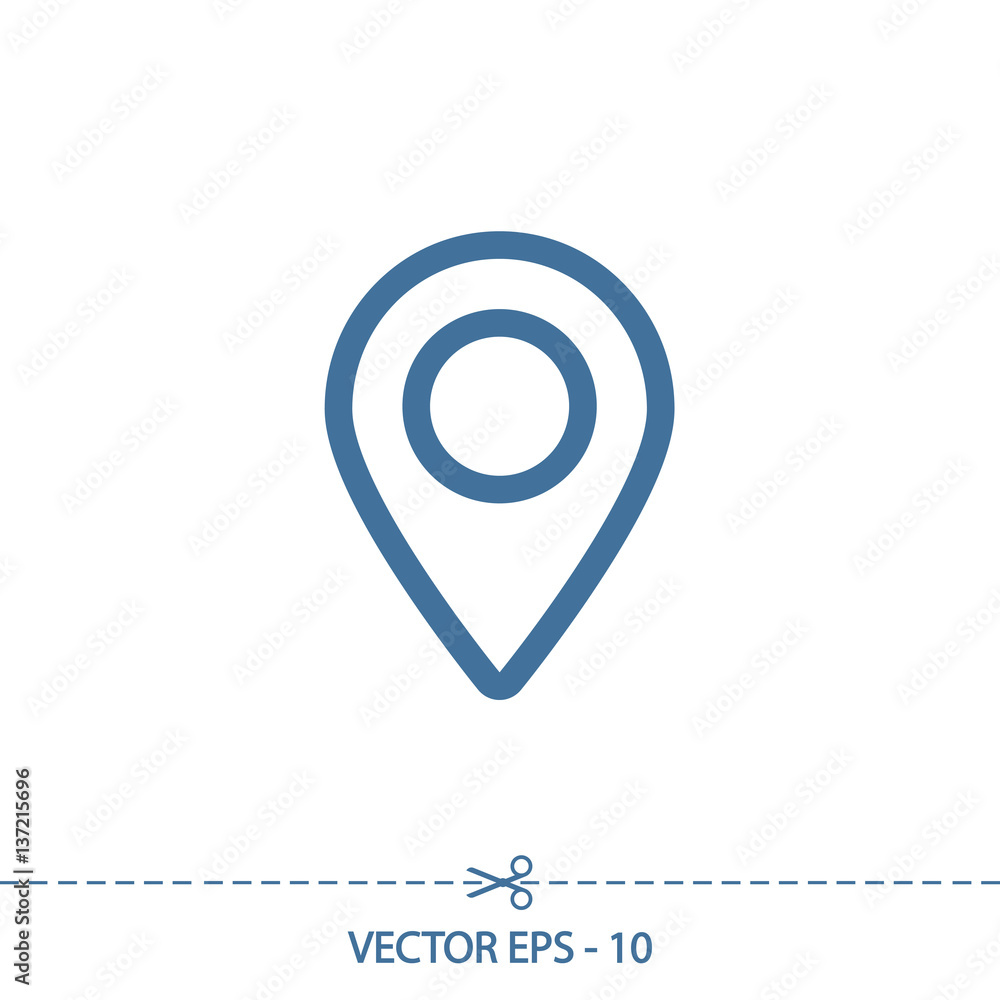 Poster map pointer flat icon, vector illustration. flat design style