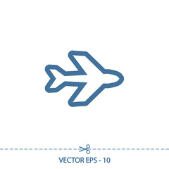 Airplane  icon,  vector illustration. Flat design style