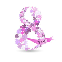 8 March International Women Day Greeting Card Flat Vector Illustration